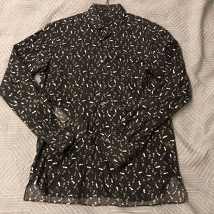 Lanvin Shoe Print Dress Shirt